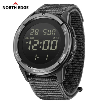 NORTH EDGE 2025 TERRAX Men's Digital Military Watches Outdoor Sports Swimming Waterproof 50M Stopwatch Countdown Light Watch Men
