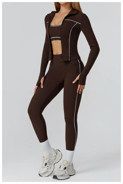 Yoga Set 2/3PCS Sports Outfits Women Clothes Fitness Tracksuit Gym Legging Workout Long Sleeved Female Bra Yoga Suit Sportswear