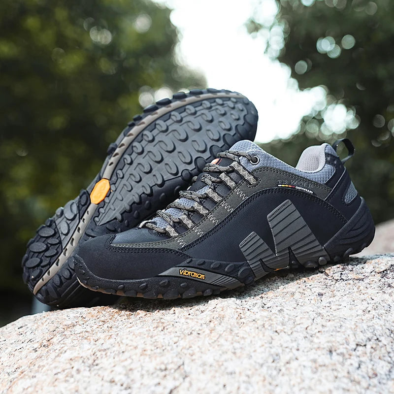 Outdoor couple hiking shoes, men's waterproof hiking shoes, leather tactical shoes, women's non slip outdoor shoes