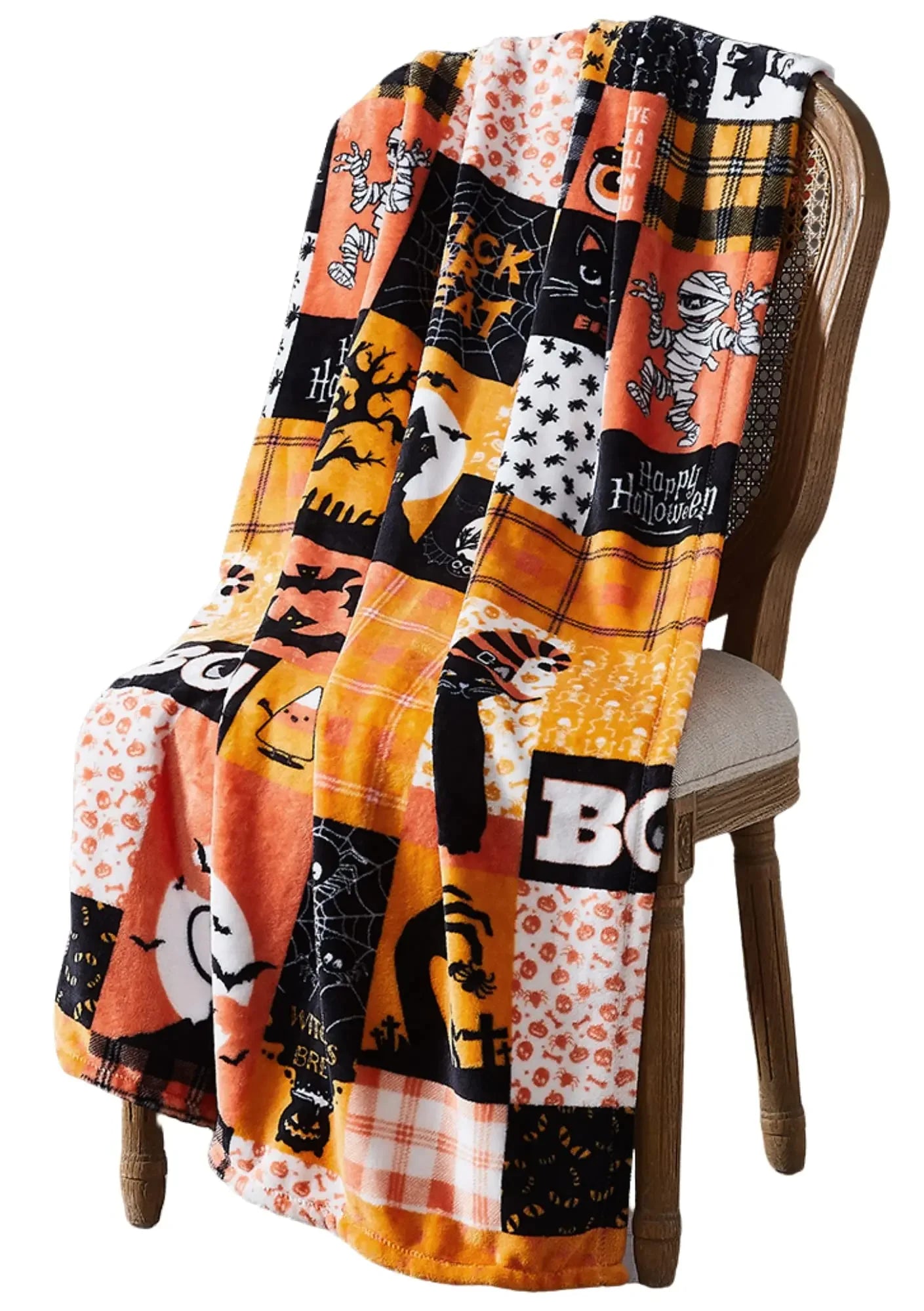 Halloween Throw Blanket for Couch Bed Halloween Fall Thanksgiving Gift Blanket Pumpkin and Ghost Print Blankets Sofa Blankets