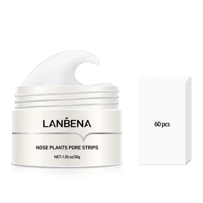 LANBENA Blackhead Remove Peel Off Mask Aloe Vera Extract Oil Control Nose Mask with 60pcs Cleanses for Deep Clean Hydrating