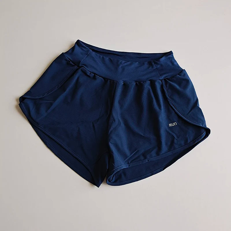 Summer Women's Loose Sports Shorts Women 2 in 1 Fitness Shorts High Waist Yoga Shorts Quick Dry Running Casual Sports Shorts