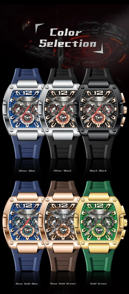 POEDAGAR Luxury Watches For Men Sport Casual Waterproof Luminous Date Man Wristwatch Chronograph Quartz Silicone Men Watch Reloj