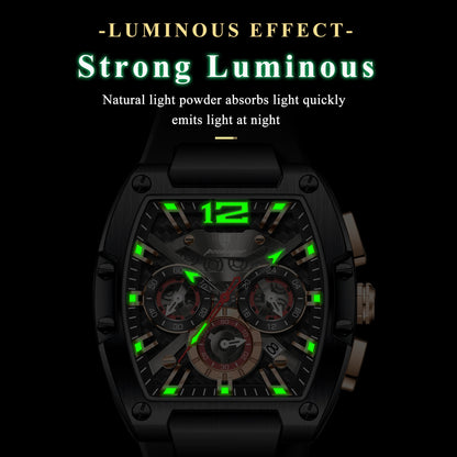 POEDAGAR Luxury Watches For Men Sport Casual Waterproof Luminous Date Man Wristwatch Chronograph Quartz Silicone Men Watch Reloj