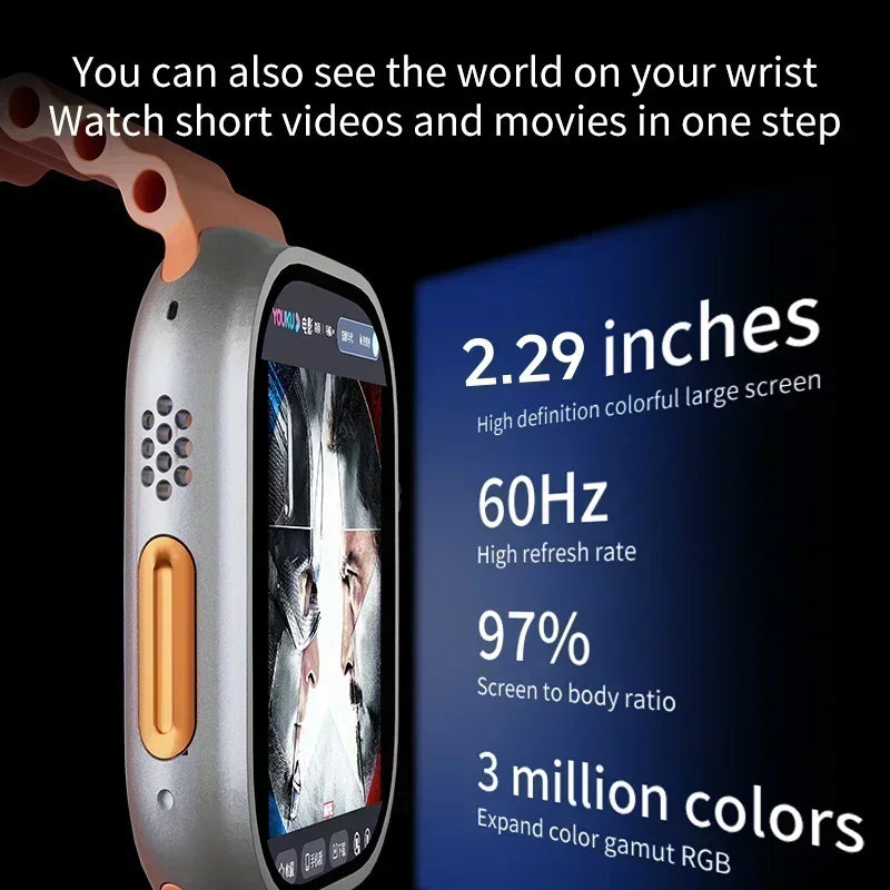 4G Android Smartwatch DW100 New Global Call Fingerprint Unlock 4G SIM Card 2.29 Inch AMOLED Video Chat WIFI GPS App Download
