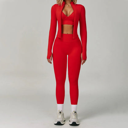 2/3PCS Yoga Suit Sports Set Women Tracksuit Gym Set Seamless Running Workout Set Push Up Long Sleeve Sports Jacket Yoga Clothing