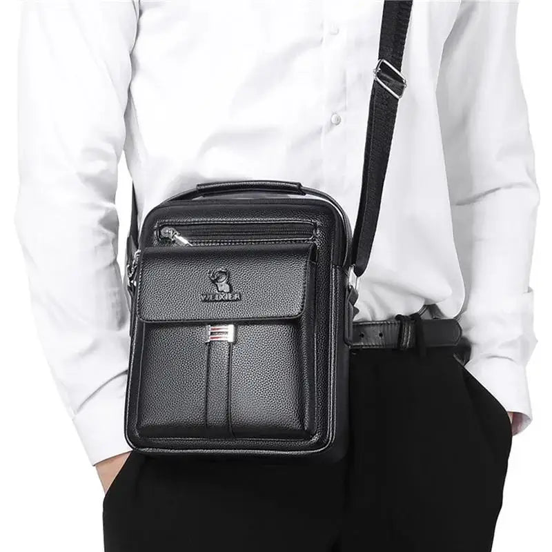 2025 New Men's Crossbody Shoulder Bags Waterproof Vintage Large Capacity PU Leather Bag Men's Messenger Tote