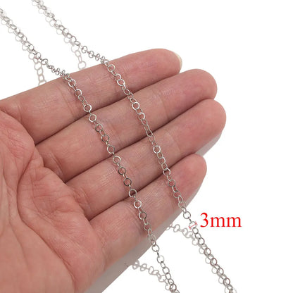 2-meter Lips Beads Chain Stainless Steel Cable Chains for Jewelry Making DIY Necklace Bracelet Accessories Gold Chain Findings