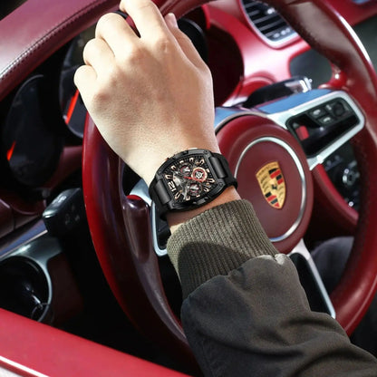 POEDAGAR Luxury Watches For Men Sport Casual Waterproof Luminous Date Man Wristwatch Chronograph Quartz Silicone Men Watch Reloj