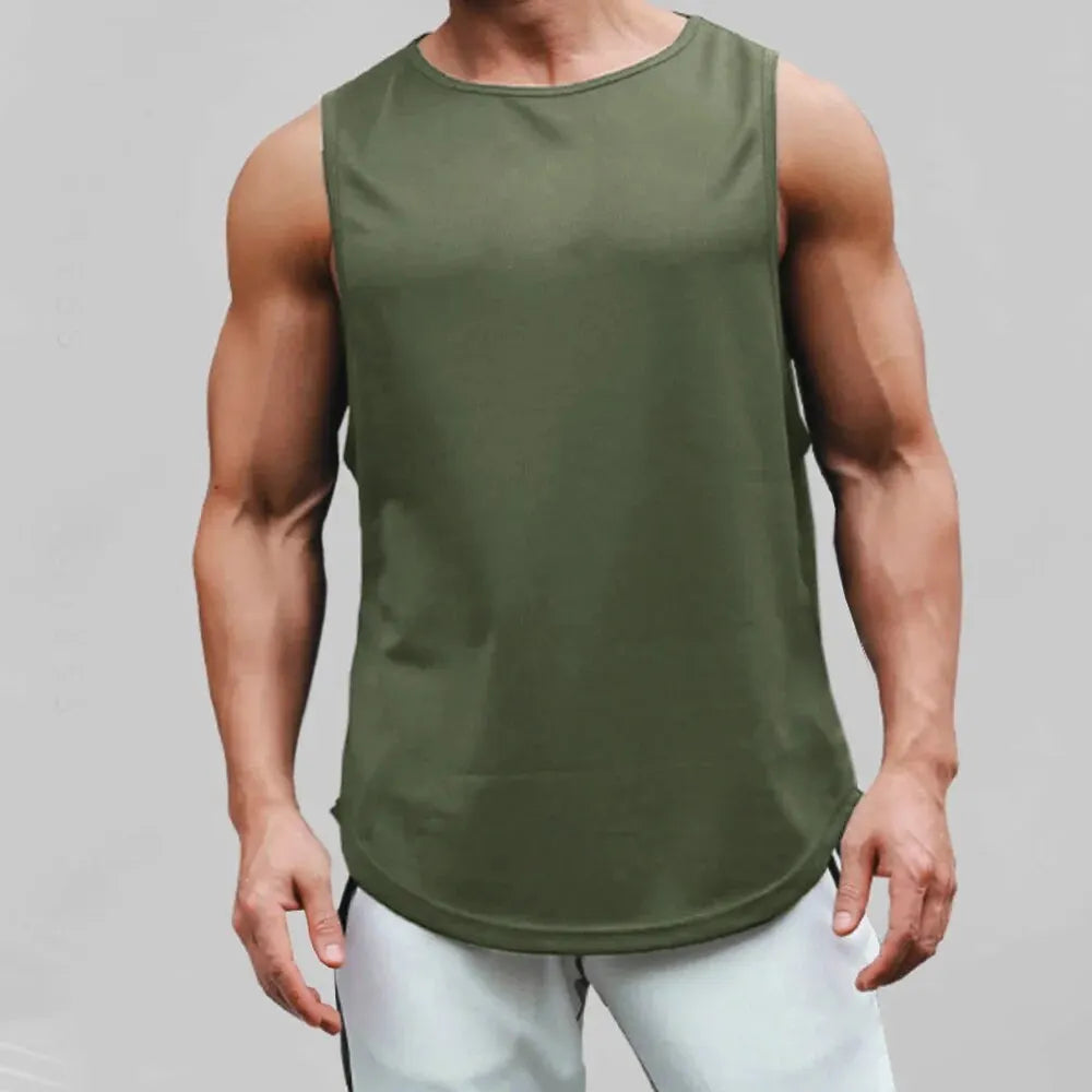 Summer Marathon Quick Dry Sports Tank Top Men's Sleeveless Tank Top Running Training Basketball Loose Fit Tank Top