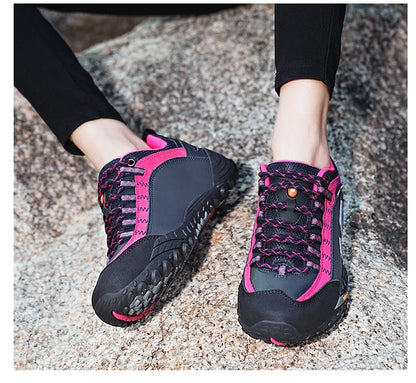 Outdoor couple hiking shoes, men's waterproof hiking shoes, leather tactical shoes, women's non slip outdoor shoes