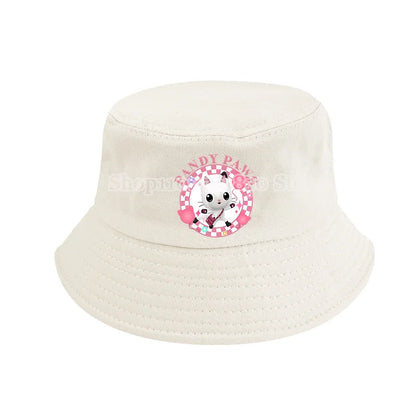 Gabby Dollhouse Bucket Hat Cotton Children Pot Flat Shade Sun Protection Spring Autumn Hats Cartoon Parent-Child Headdress Gift