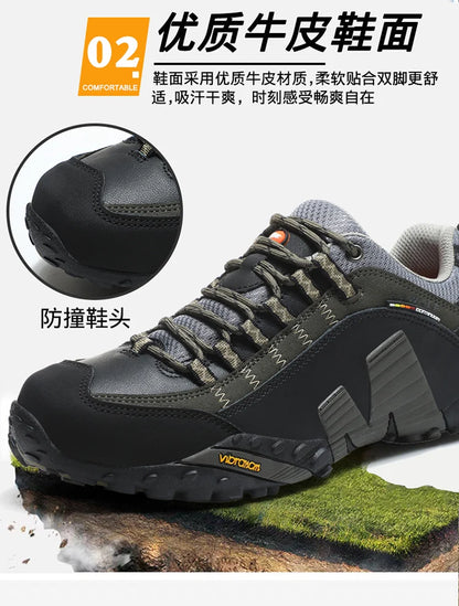 Outdoor couple hiking shoes, men's waterproof hiking shoes, leather tactical shoes, women's non slip outdoor shoes