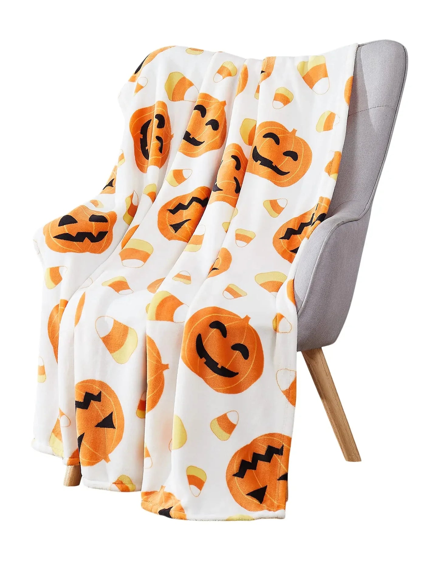 Halloween Throw Blanket for Couch Bed Halloween Fall Thanksgiving Gift Blanket Pumpkin and Ghost Print Blankets Sofa Blankets