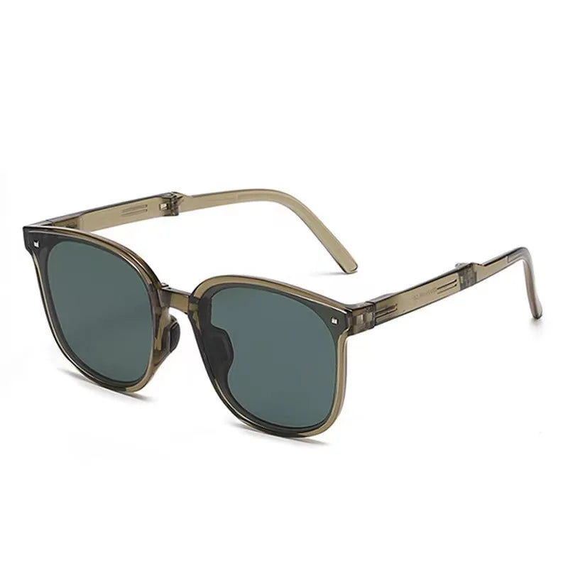 Foldable Sunglasses with Case for Women, Fashion Air Cushion Eyewear, UV 400 Polarized Eyewear