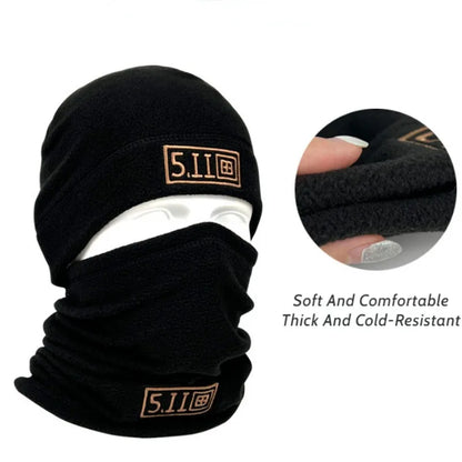 Tactical Fleece Hat&amp;Scarf Set Thermal Head Cover Winter Warm Balaclava Face Mask Sports Cycling Bonnet Neck Protector