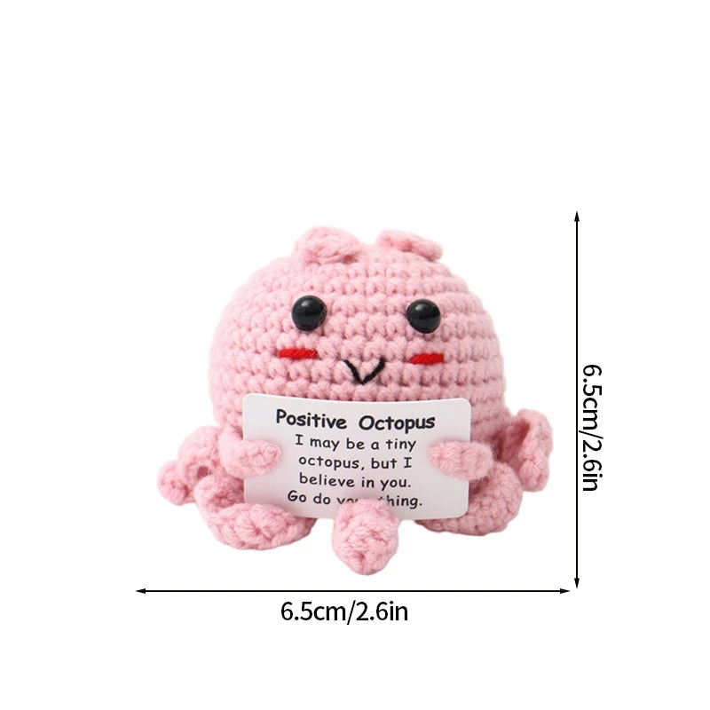 Cute Mini Positive Crochet Bee Hand-woven Animal Doll Thank You Gift for Birthday Teachers Graduation Car Interior Accessories