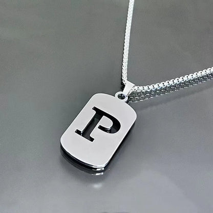 Stainless steel Men Women Pendant Necklace Hollow 26 Mother Without Plating Design  Style Hip Hop Chain for Daily Wear and Gift