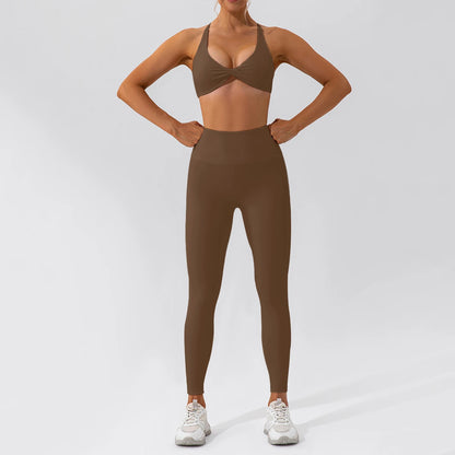 2PCS Yoga Suit Sports Set Women Quick-Drying Gym Set Women Tracksuit Running Workout Long Sleeve Sports Shirt Yoga Clothing