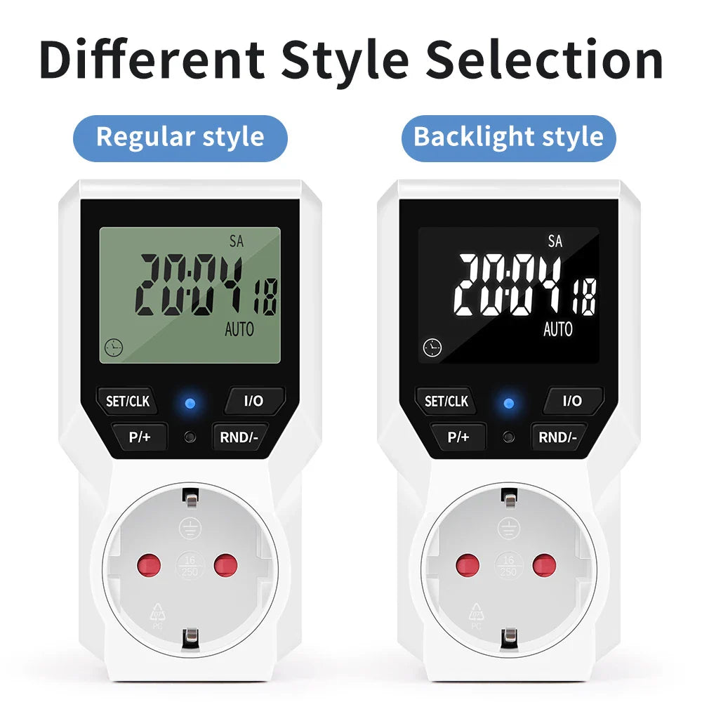 Electronic Timer Switch LCD Digital Time Control Energy Saving Manager Programmable Socket EU Plug Automatic Surge Protector
