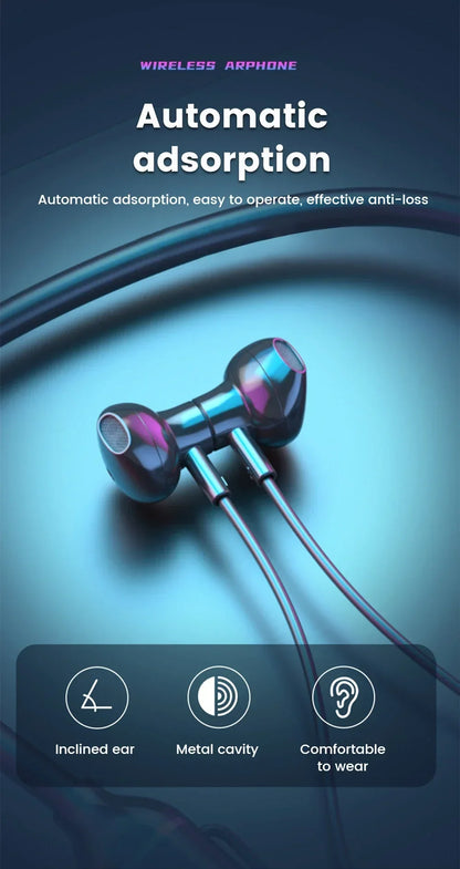 Bluetooth 5.2 Earphones Neckband Headphones TWS Wireless Headsets HiFi Stereo LED Digital Display Dual Mode Waterproof Earbuds