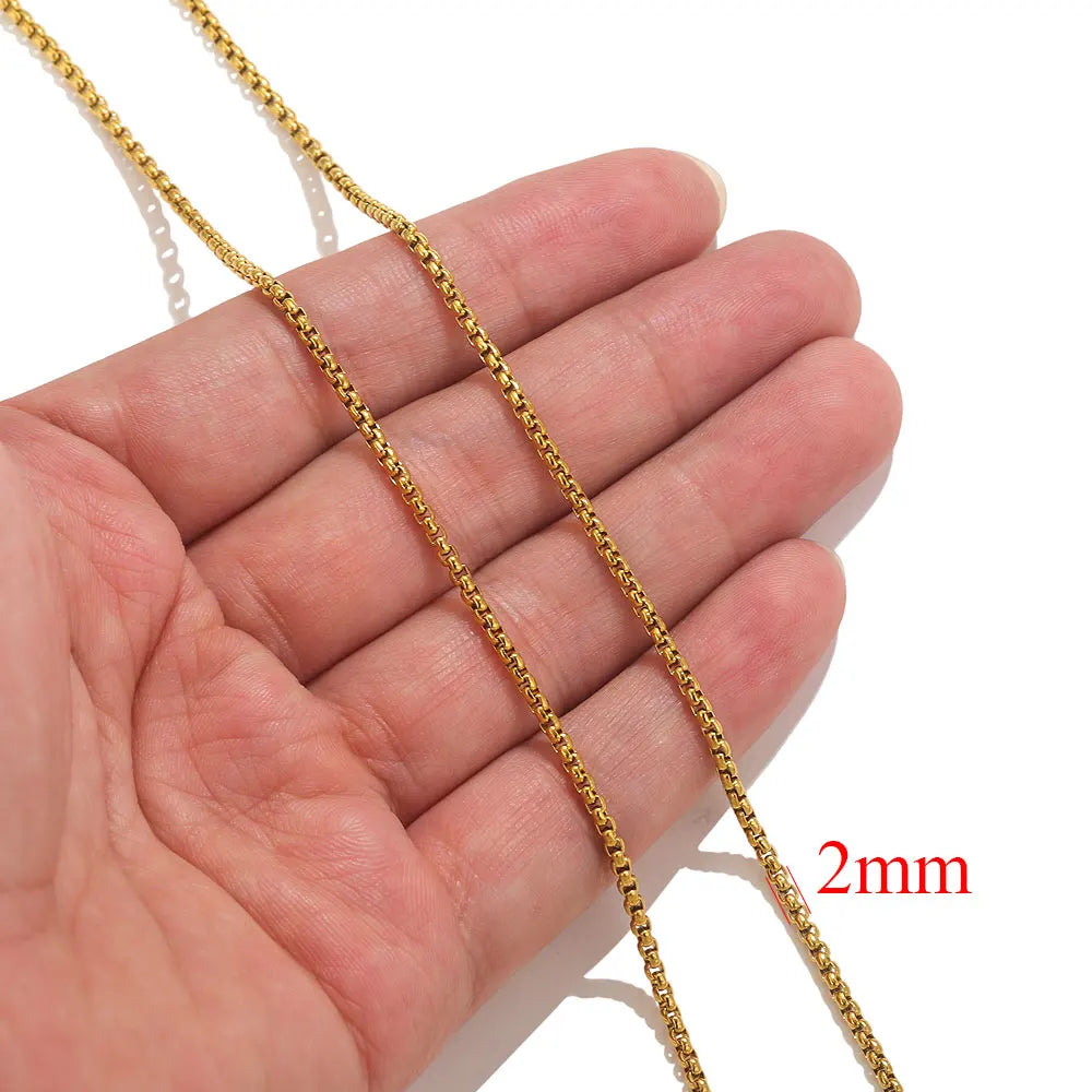2-meter Lips Beads Chain Stainless Steel Cable Chains for Jewelry Making DIY Necklace Bracelet Accessories Gold Chain Findings