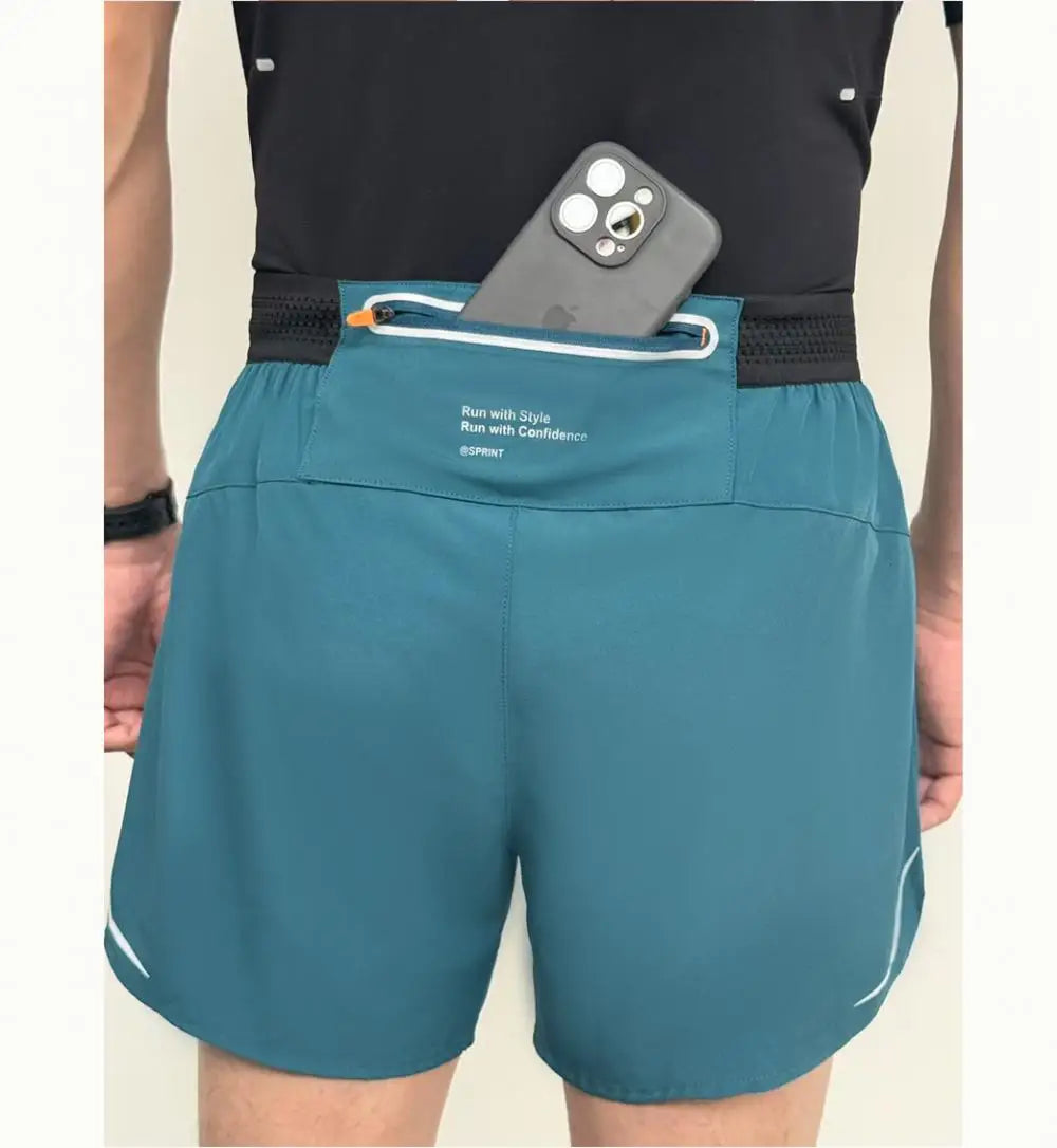 Men Running Shorts Gym Marathon Track Sports Shorts 2 In 1 Quick Dry Workout Training Gym Fitness Short Pants Summer Men Shorts