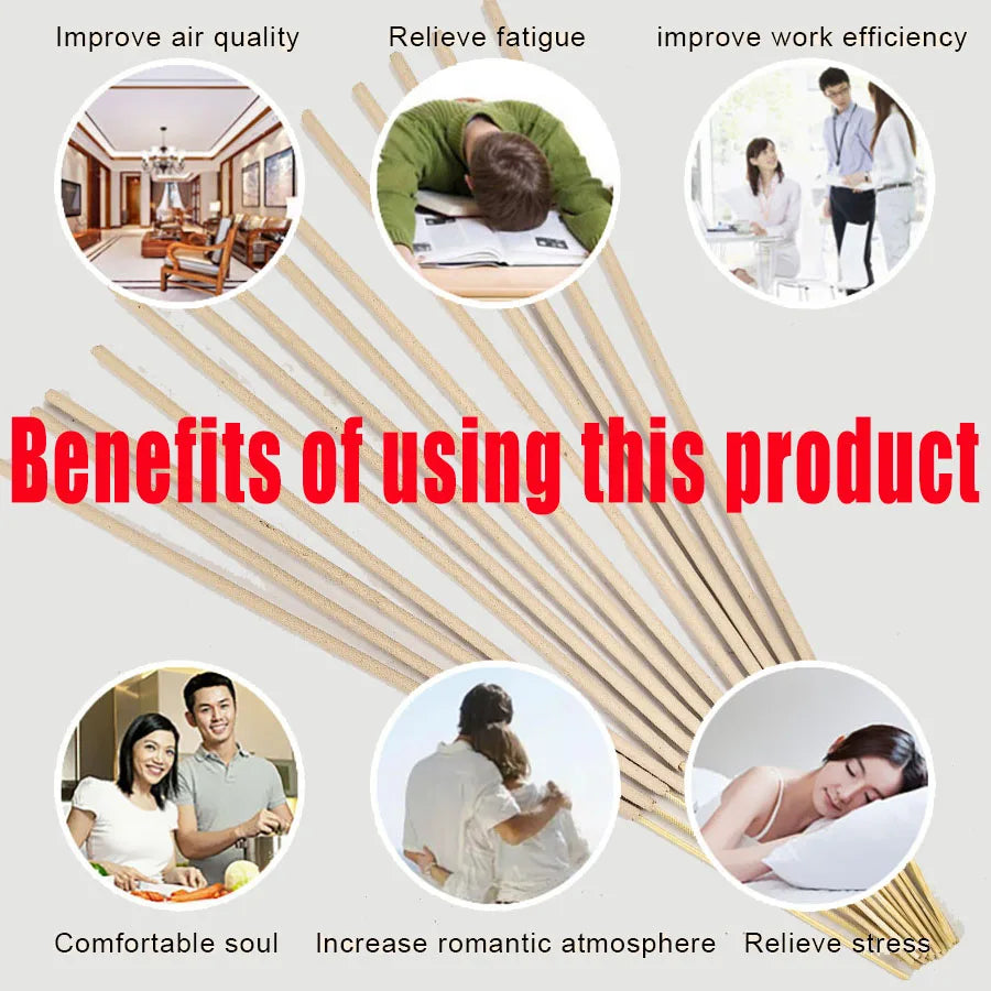 High-quality natural bamboo and eucalyptus incense sticks - Long-lasting fresh mint fragrance, home yoga meditation, holiday decoration (Christmas, Halloween, Thanksgiving) - Air purification and relaxation aroma.