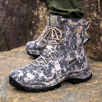 Men's Camouflage Tactical Boots Desert Waterproof Work Safety Shoes Mountaineering Shoes Ankle Boots Men's Outdoor Boots