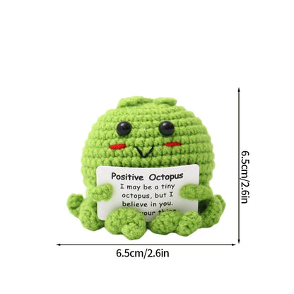 Cute Mini Positive Crochet Bee Hand-woven Animal Doll Thank You Gift for Birthday Teachers Graduation Car Interior Accessories