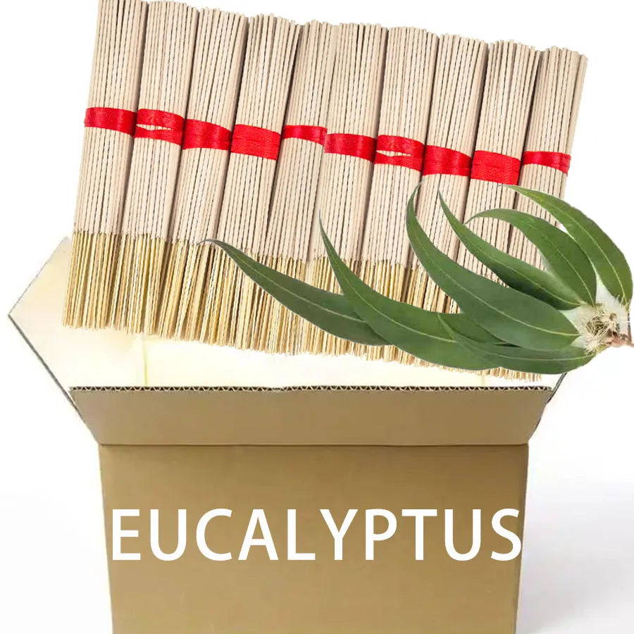 High-quality natural bamboo and eucalyptus incense sticks - Long-lasting fresh mint fragrance, home yoga meditation, holiday decoration (Christmas, Halloween, Thanksgiving) - Air purification and relaxation aroma.