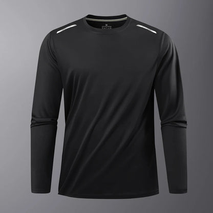 Reflective Sport Gym T Shirt Men Quick Dry Running Bodybuilding Shirts Men Long Sleeve Fitness Pullover Top Spring Autumn
