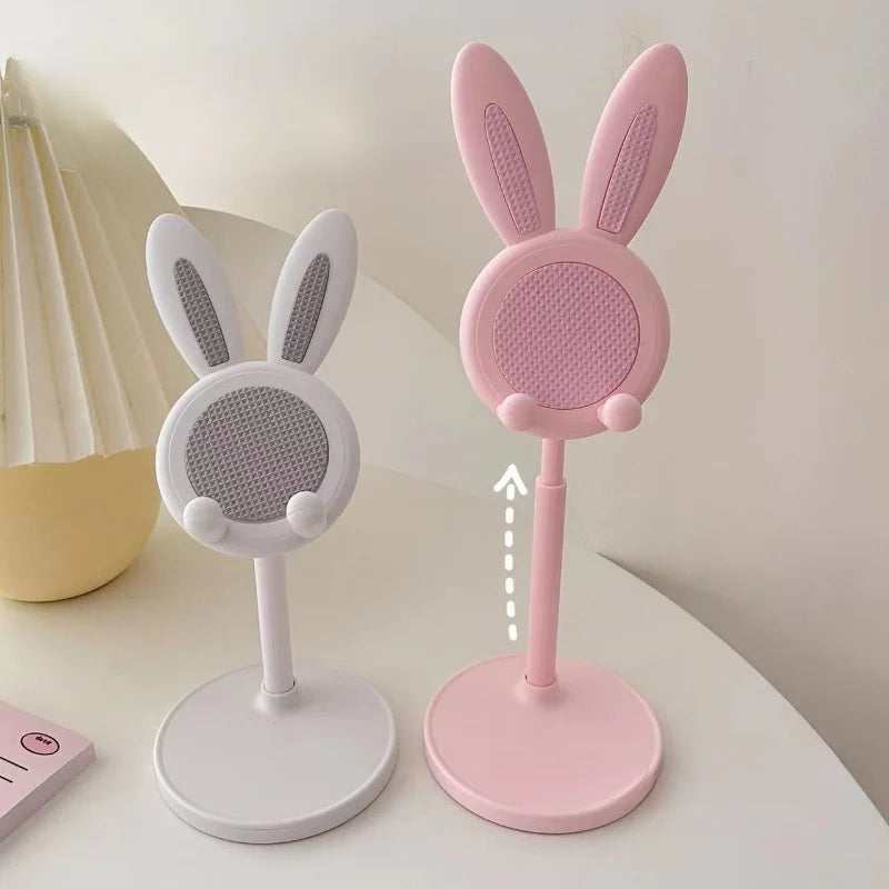 The cute bunny cell phone holder can lift and adjust the accessories of the desk phone holder/phone grip.