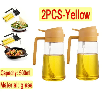 Dual Purpose Glass Oil Bottle Kitchen Spray Oil Sprayer Bottle Kitchen Oils Spray Can Leakproof Oil Spray Bottle Household