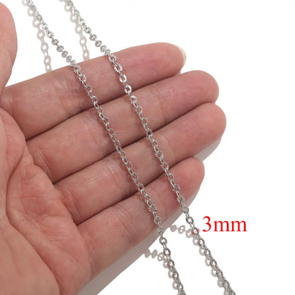 2-meter Lips Beads Chain Stainless Steel Cable Chains for Jewelry Making DIY Necklace Bracelet Accessories Gold Chain Findings