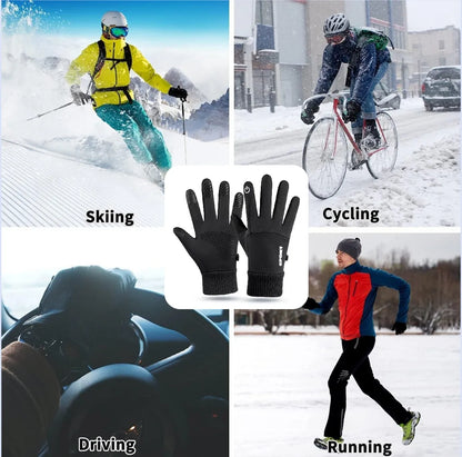 Men's and women's winter gloves, touchscreen warm gloves, waterproof, windproof, thermal gloves for driving, running, skiing, and riding.