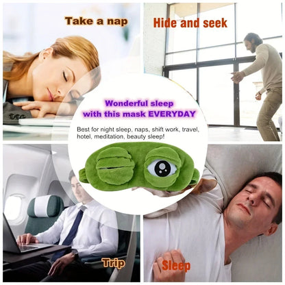 3D Frog Sleep Mask Natural Sleeping Shade Women Men Creative Cartoon Soft Portable Sale Travel Office Eyepatch