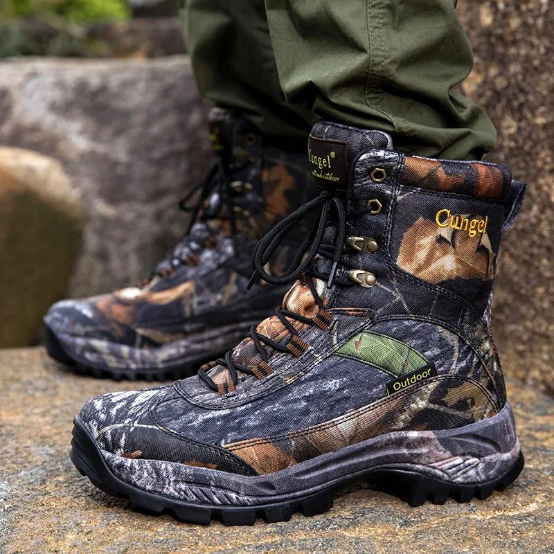 Men's Camouflage Tactical Boots Desert Waterproof Work Safety Shoes Mountaineering Shoes Ankle Boots Men's Outdoor Boots