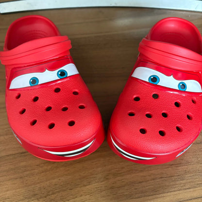 Mcqueens Pixar Cars Cartoon Kawaii Waterproof Breathable Eva Slippers For Adults Solid Outdoor Sandals With Holes Casual Shoes