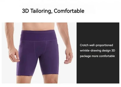 Mul-Pockets Compression Shorts 3.0 Mens Marathon Running Shorts Quick Dry Exercise Training Jogging Cycling Fitness Tight Shorts