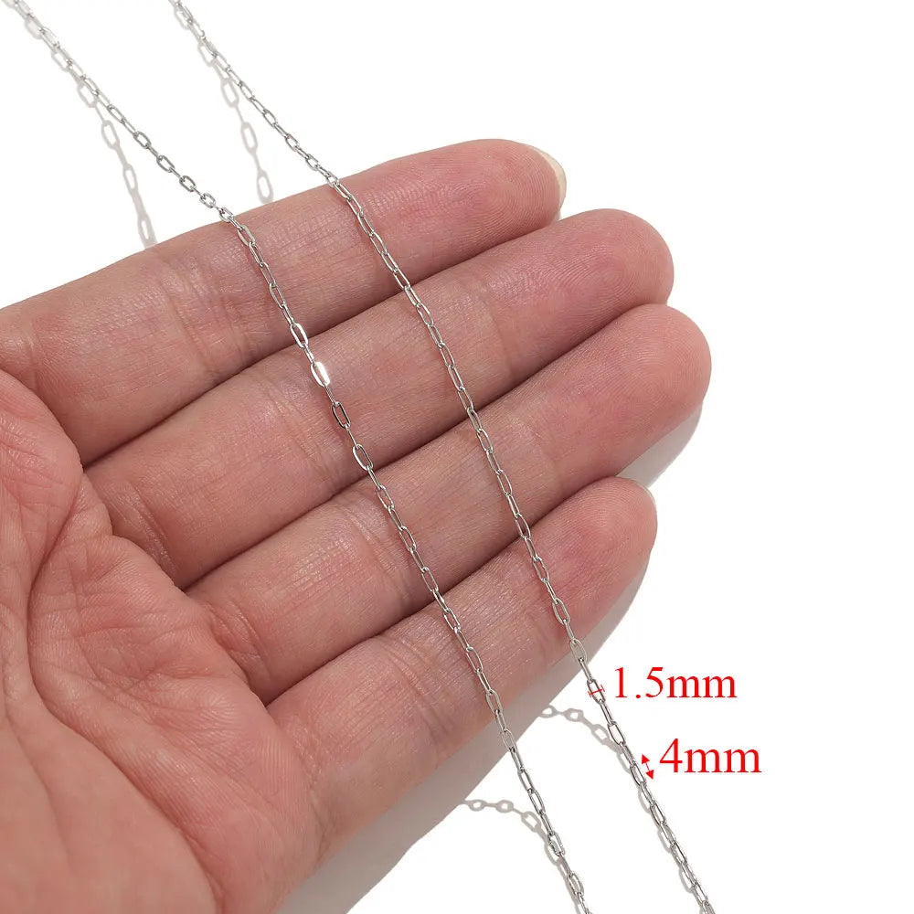 2-meter Lips Beads Chain Stainless Steel Cable Chains for Jewelry Making DIY Necklace Bracelet Accessories Gold Chain Findings