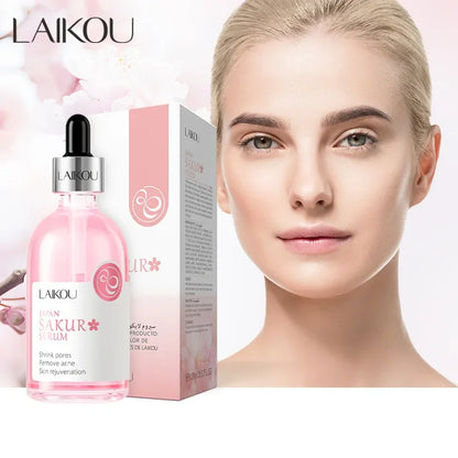 LAIKOU Cherry Blossom or Rose Essence Solution Facial Care Moisturizing Brightening Tighten Hydrating Repair Soothe Soften 100ml