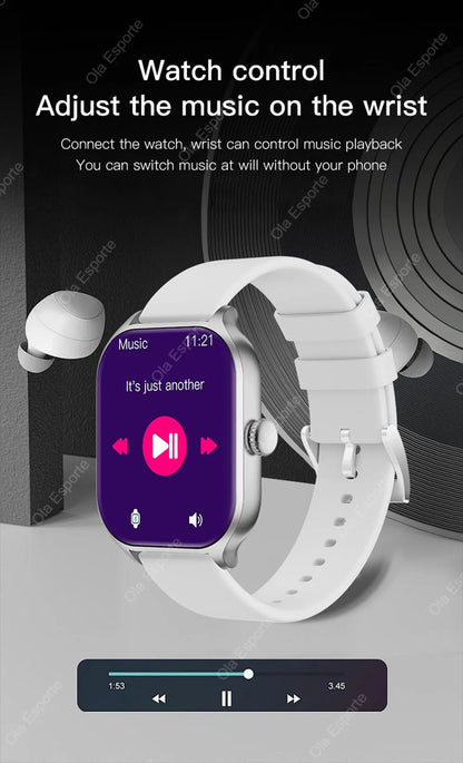 2026 New Smart Watch For Android IOS 2.01Inch Color Screen Bluetooth Call Blood Oxygen/Pressure Monitoring Smart Watch Women Men