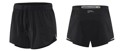 Men Running Shorts Gym Marathon Track Sports Shorts 2 In 1 Quick Dry Workout Training Gym Fitness Short Pants Summer Men Shorts