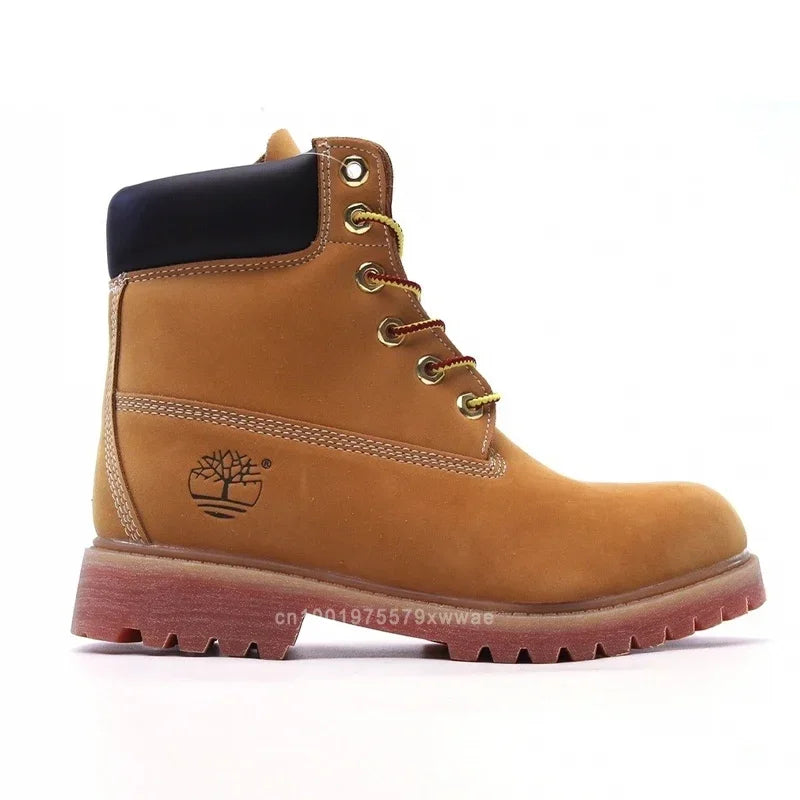 Top Nubuk Boots Men Fashion Outdoor Shoes Genuine Leather Boots 2025 Male and Women Casual Waterproof Boots 6 Inch Boots