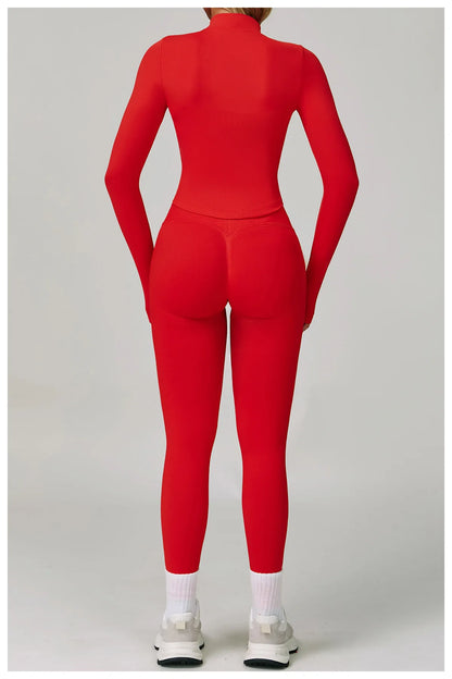 2/3PCS Yoga Suit Sports Set Women Tracksuit Gym Set Seamless Running Workout Set Push Up Long Sleeve Sports Jacket Yoga Clothing