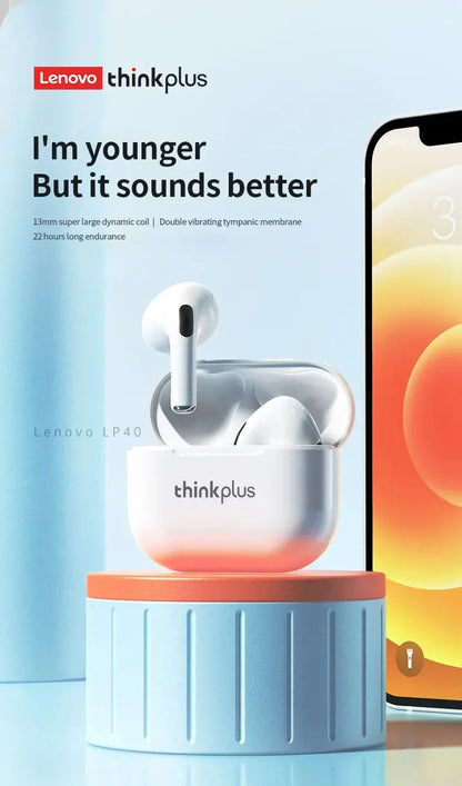 Original LP40 NEW Updated Wireless Bluetooth V5.0 Long-lasting Earphones Low-latency Headphones with IPX4 Waterproof Audio