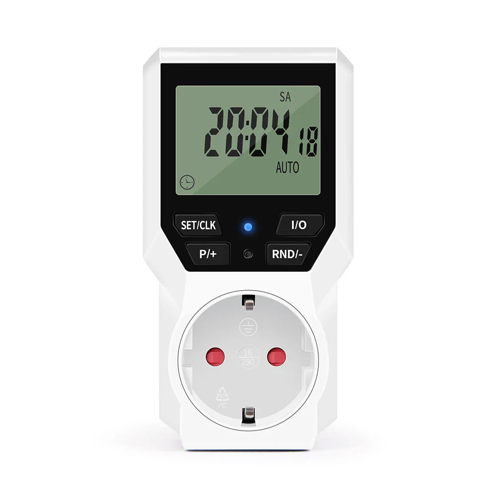 Electronic Timer Switch LCD Digital Time Control Energy Saving Manager Programmable Socket EU Plug Automatic Surge Protector
