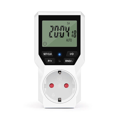 Electronic Timer Switch LCD Digital Time Control Energy Saving Manager Programmable Socket EU Plug Automatic Surge Protector