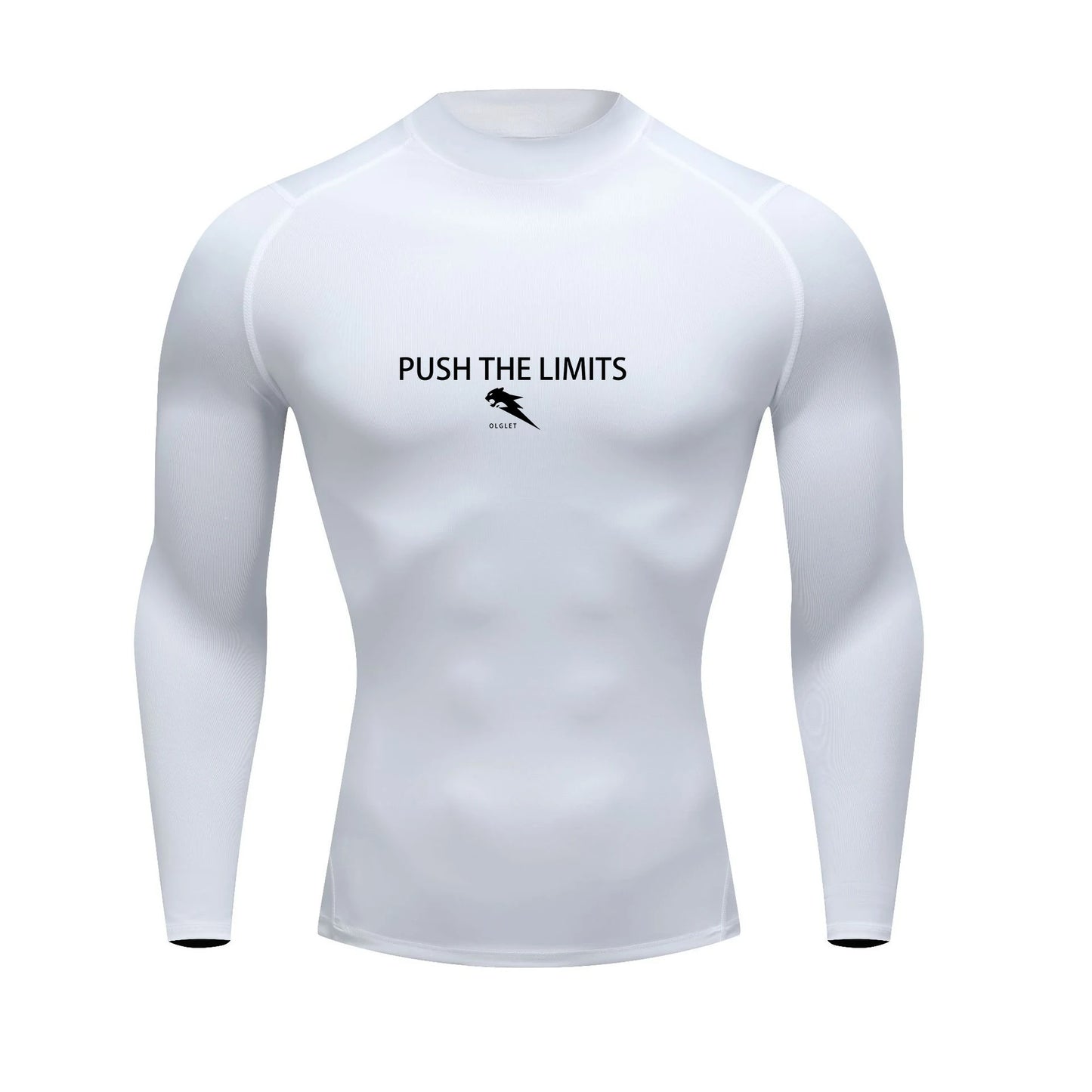 Autumn New Sports Shirt Men High Neck Compression Shirt Long Sleeved Training Top High Stretch Undershirt